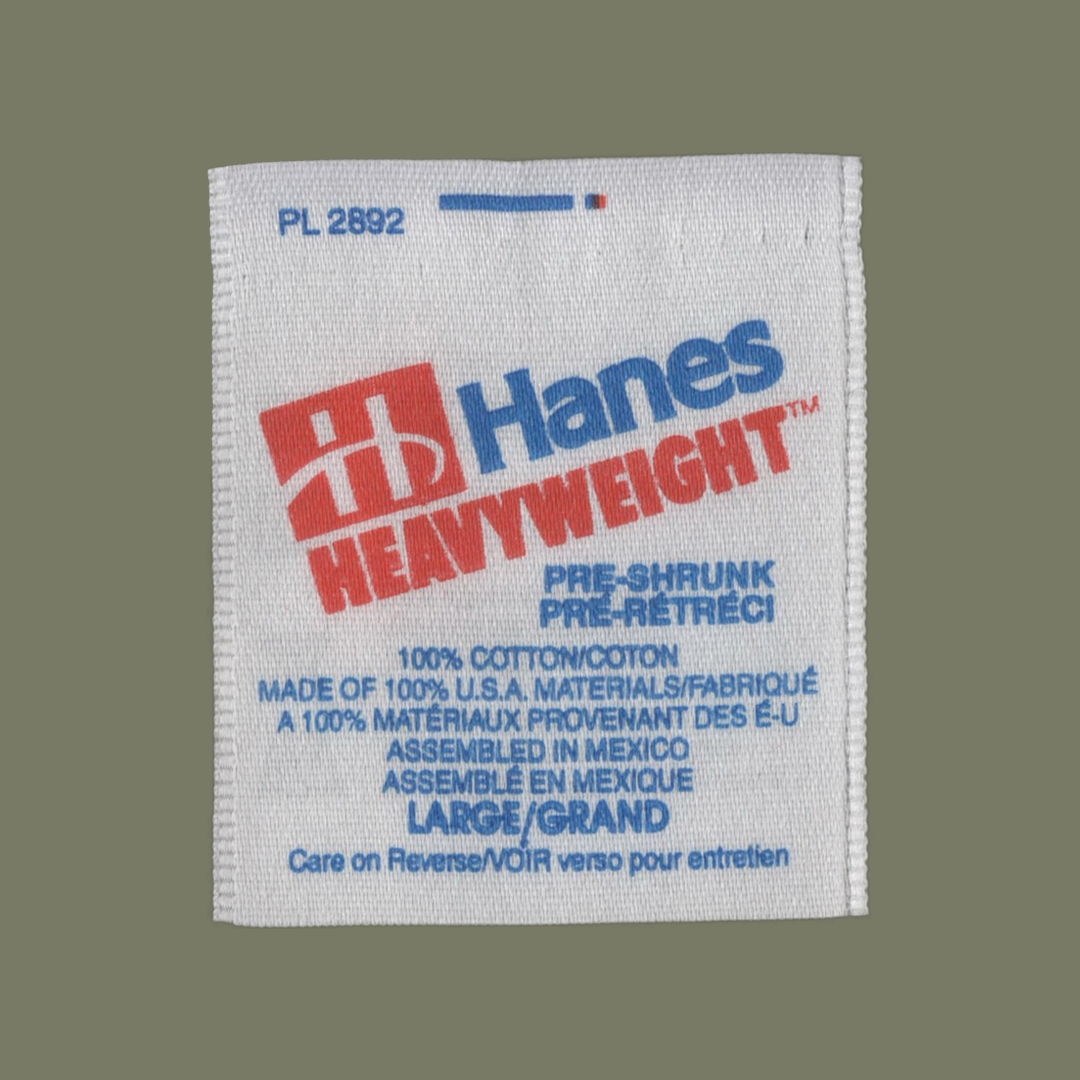 90s Hanes Heavyweight Tags